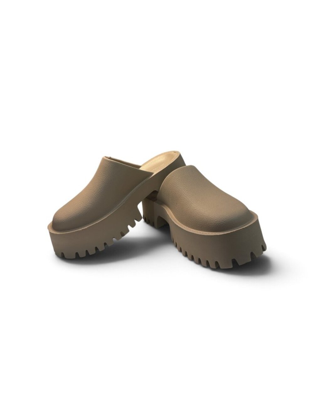 Jeffrey Campbell "Clogge" Taupe Lugged Platform Clog Mules Size 8 NWOT
